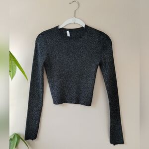 A.L.C. Heather Gray Metallic Long Sleeve Top XS